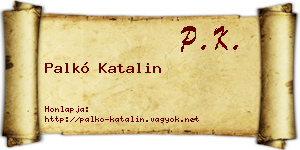 Palkó Katalin névjegykártya